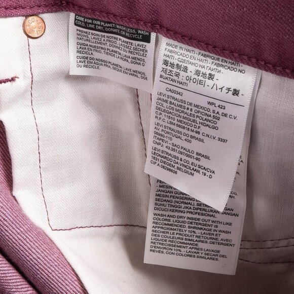 Levis 501 Original Fit Purple Jeans W40 L32 40X32 NWOT 100% Cotton Classic Color - Picture 6 of 6